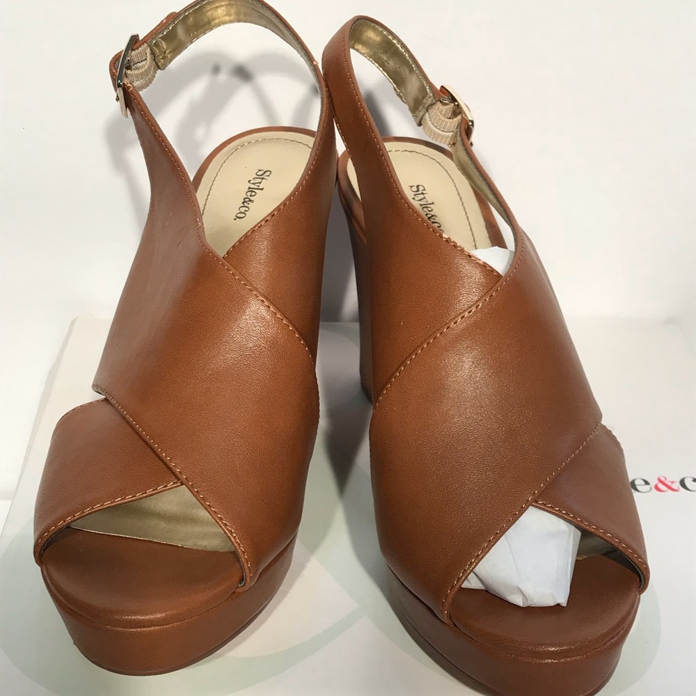 Style & Co. Camel Clog Wedges